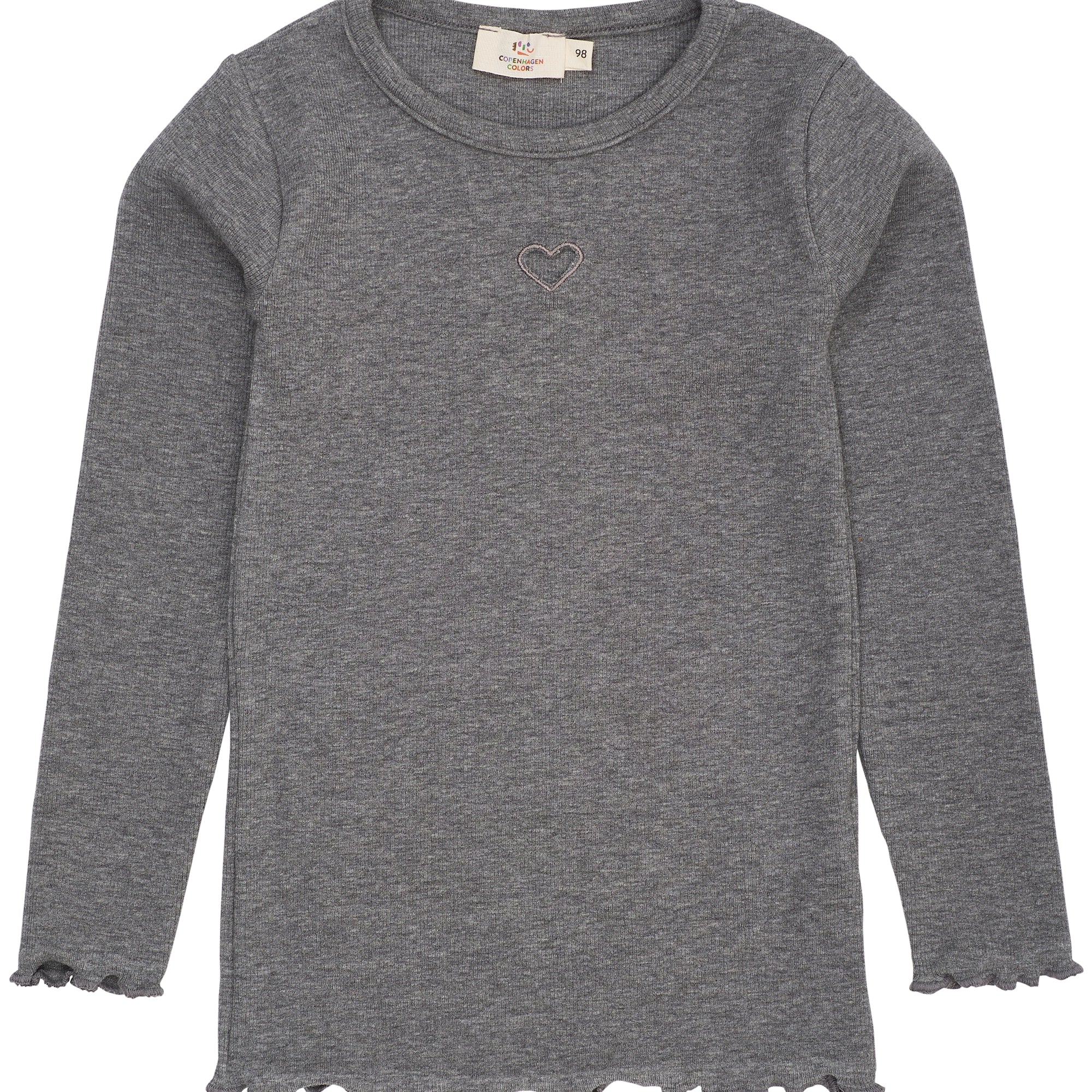 Copenhagen Colors Rib T-shirt Hart Grijs