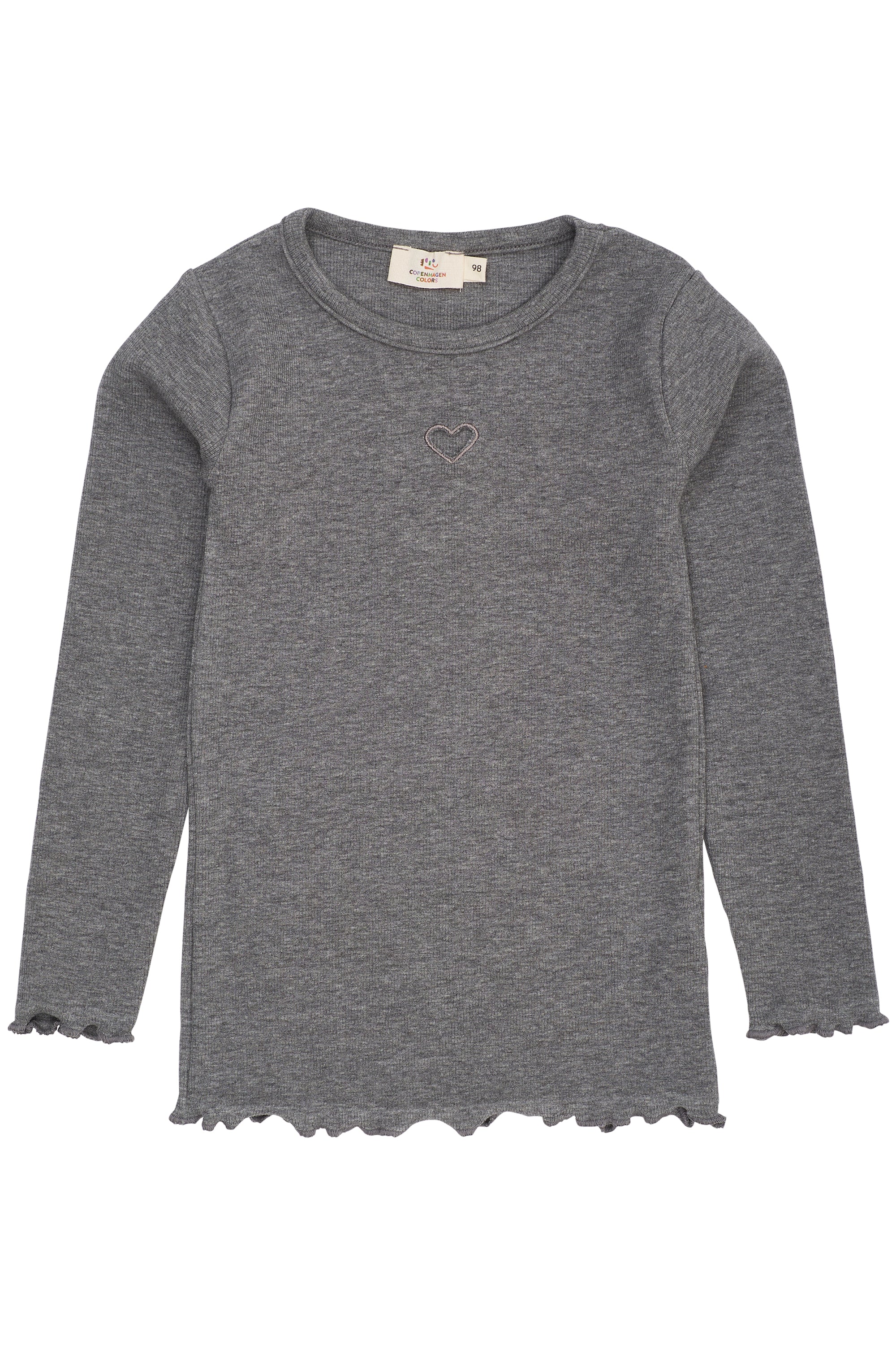 Copenhagen Colors Rib T-shirt Hart Grijs