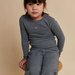 Copenhagen colors rib t-shirt hart patroon grey melange