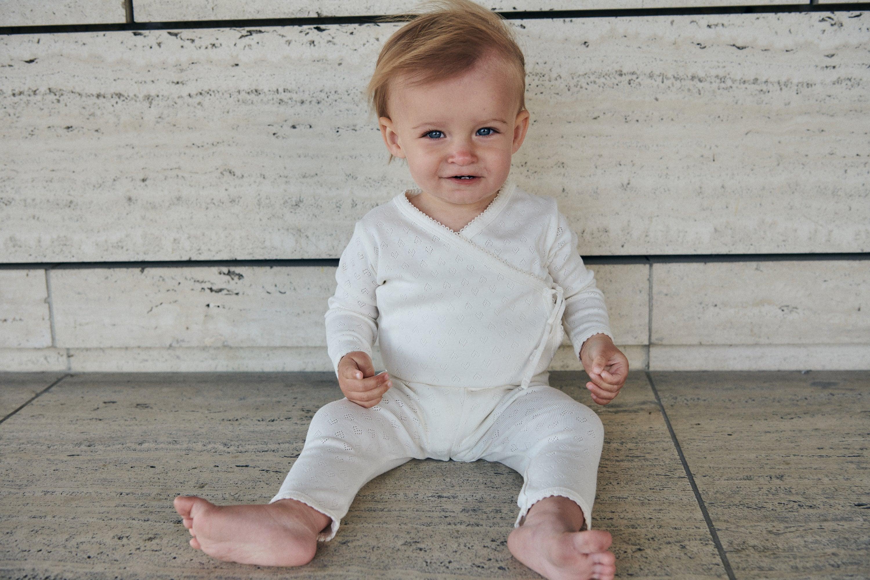 Copenhagen Colors Pointelle Heart Overslagromper - Nichi Baby Store