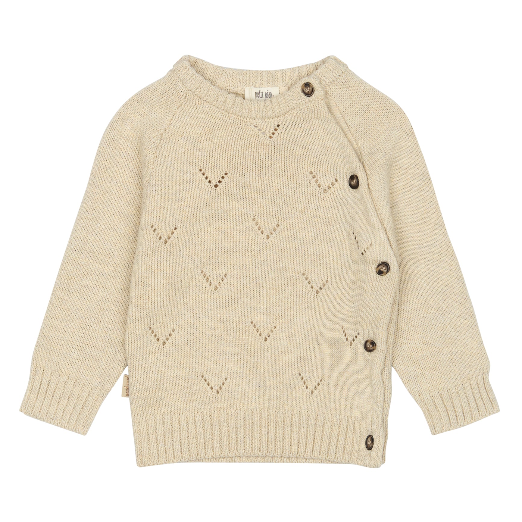 Petit Piao daqa gebreide trui beige 