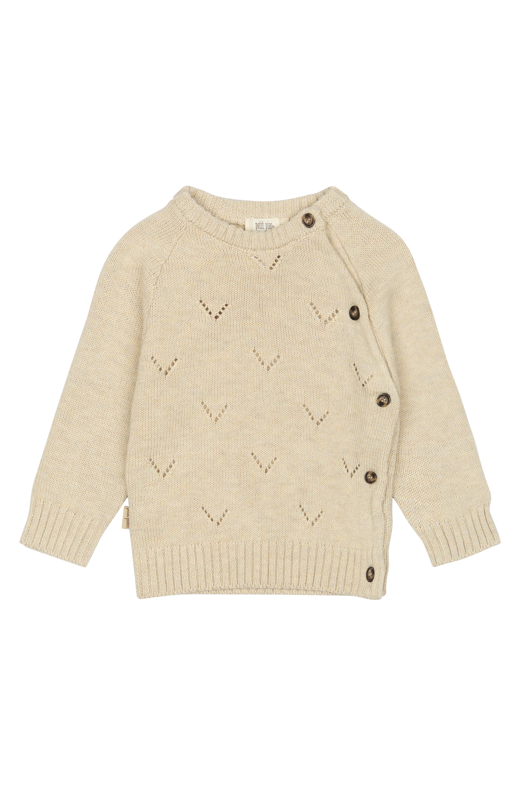 Petit Piao daqa gebreide trui beige 