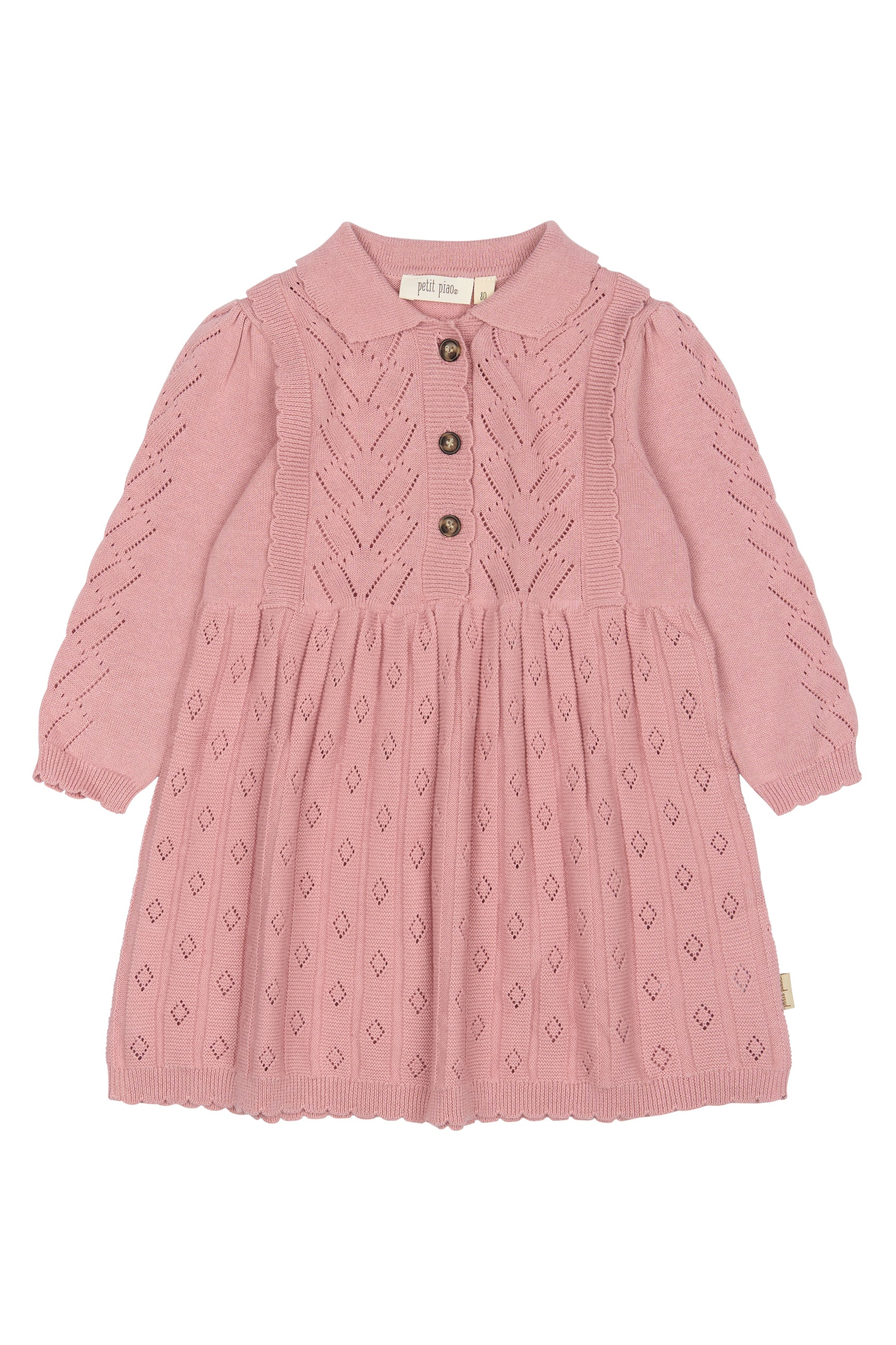 Petit Piao Daimi knit dress pink