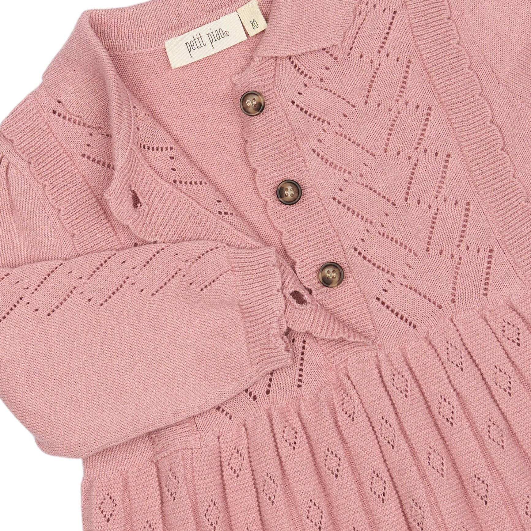 Petit Piao gebreide jurk roze