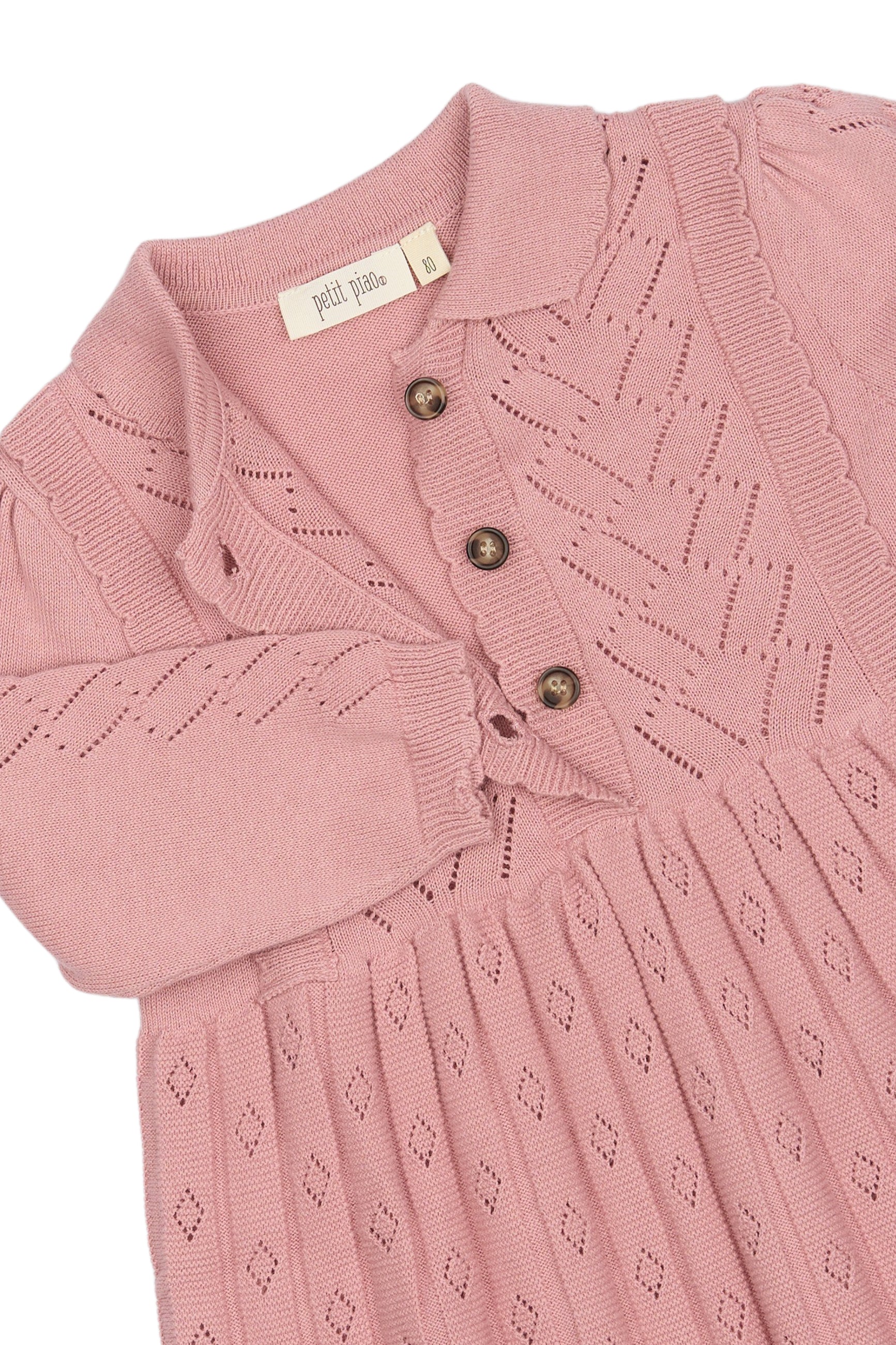 Petit Piao gebreide jurk roze