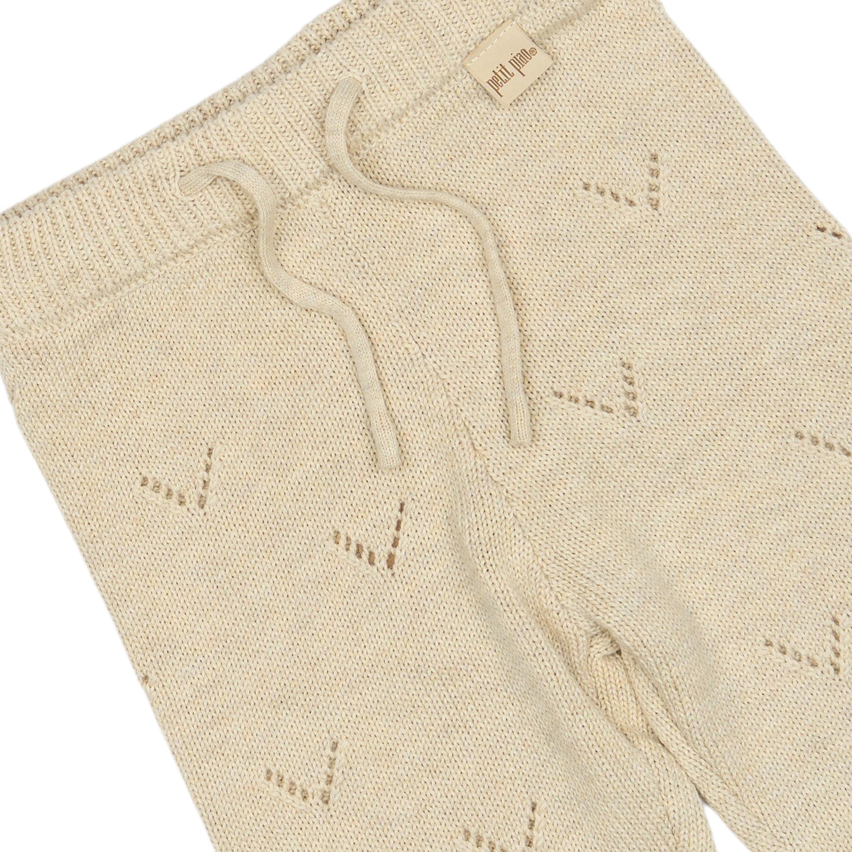 Petit Piao daqa gebreide broek beige