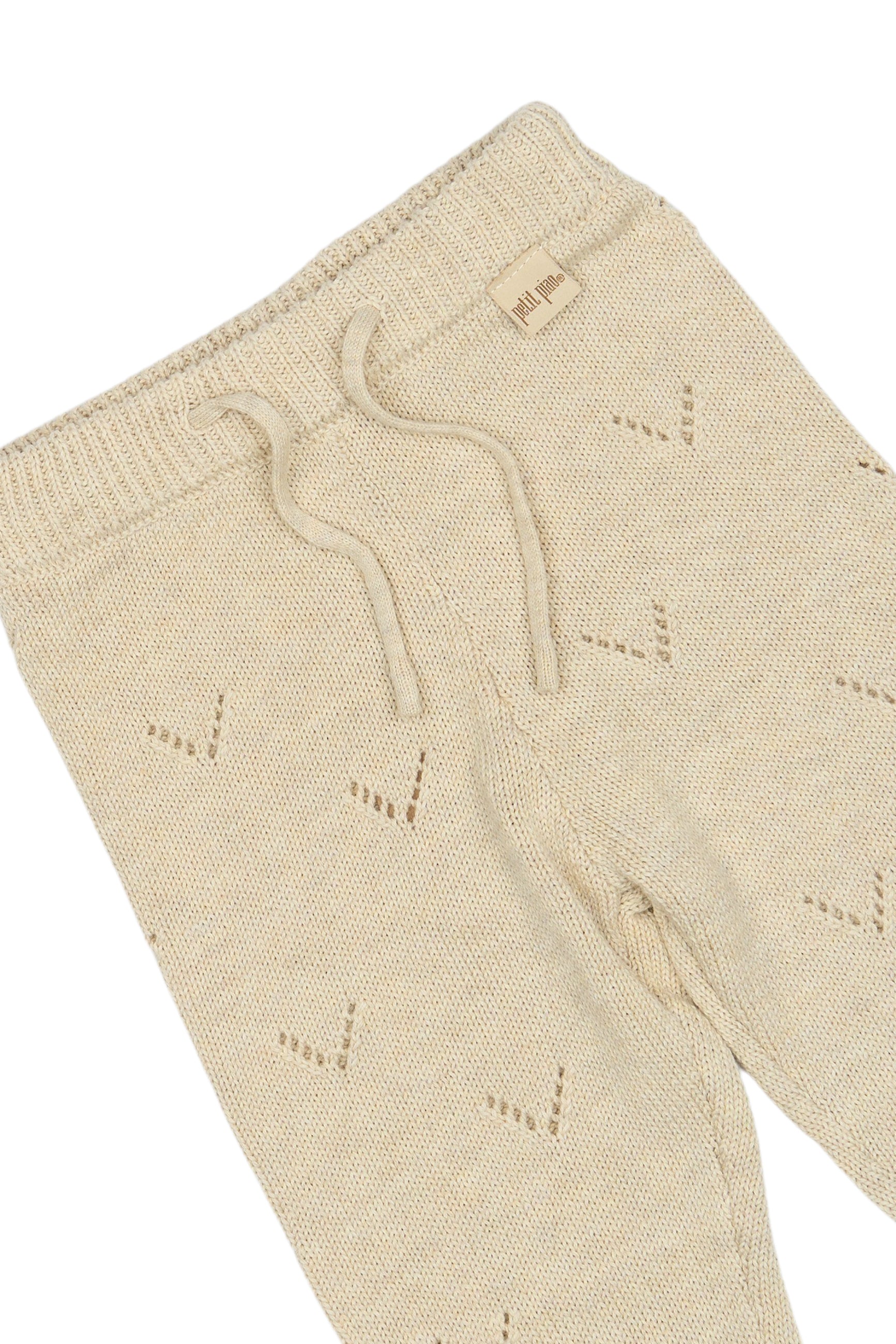 Petit Piao daqa gebreide broek beige