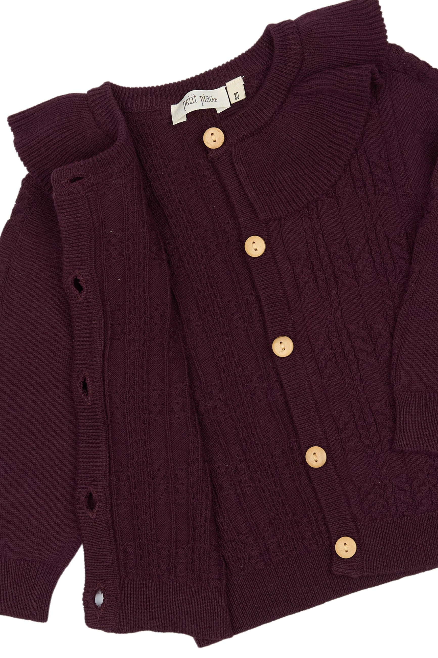 Petit Piao Dalia cardigan dark grape