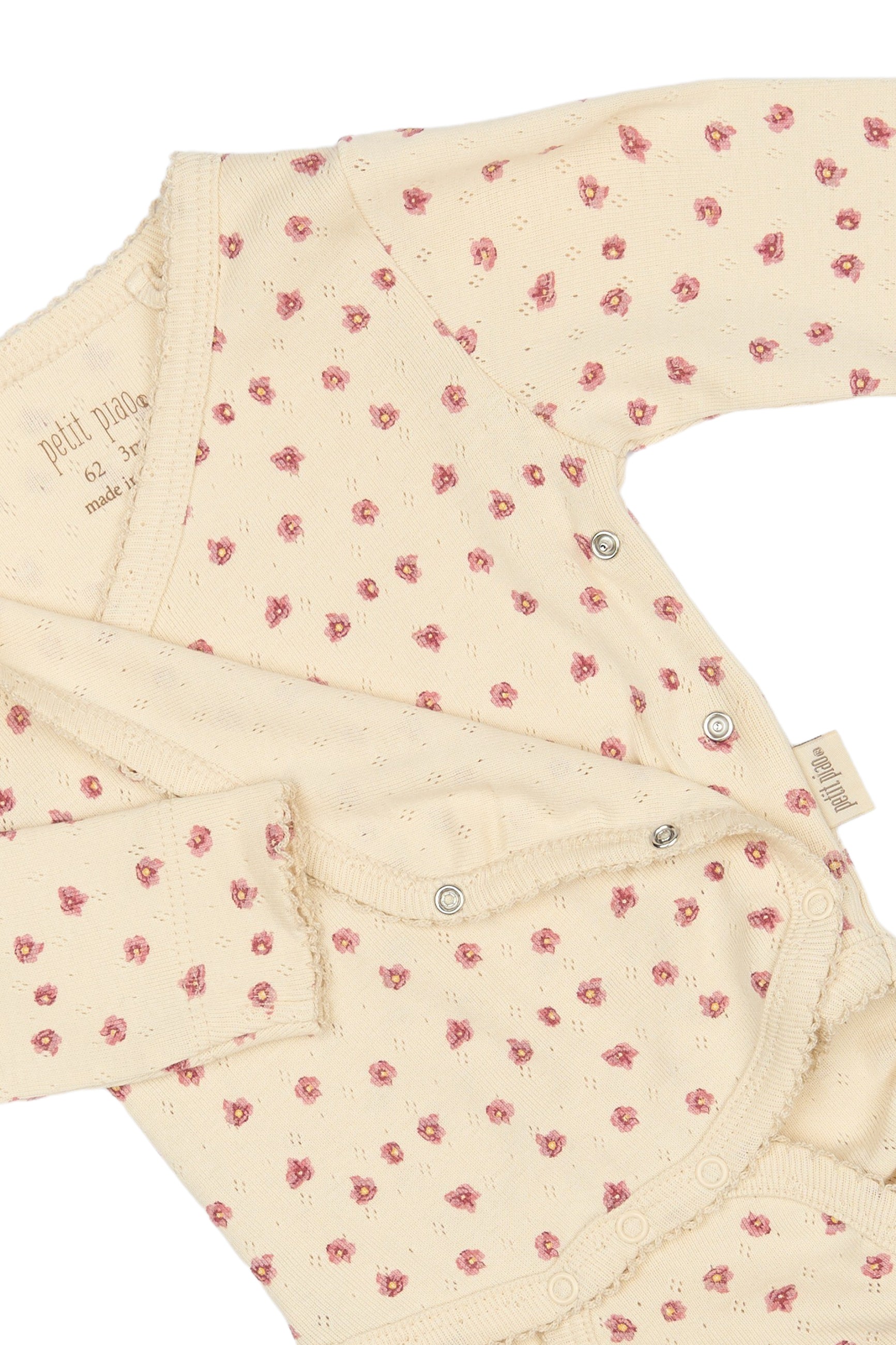 beige romper roze bloemen