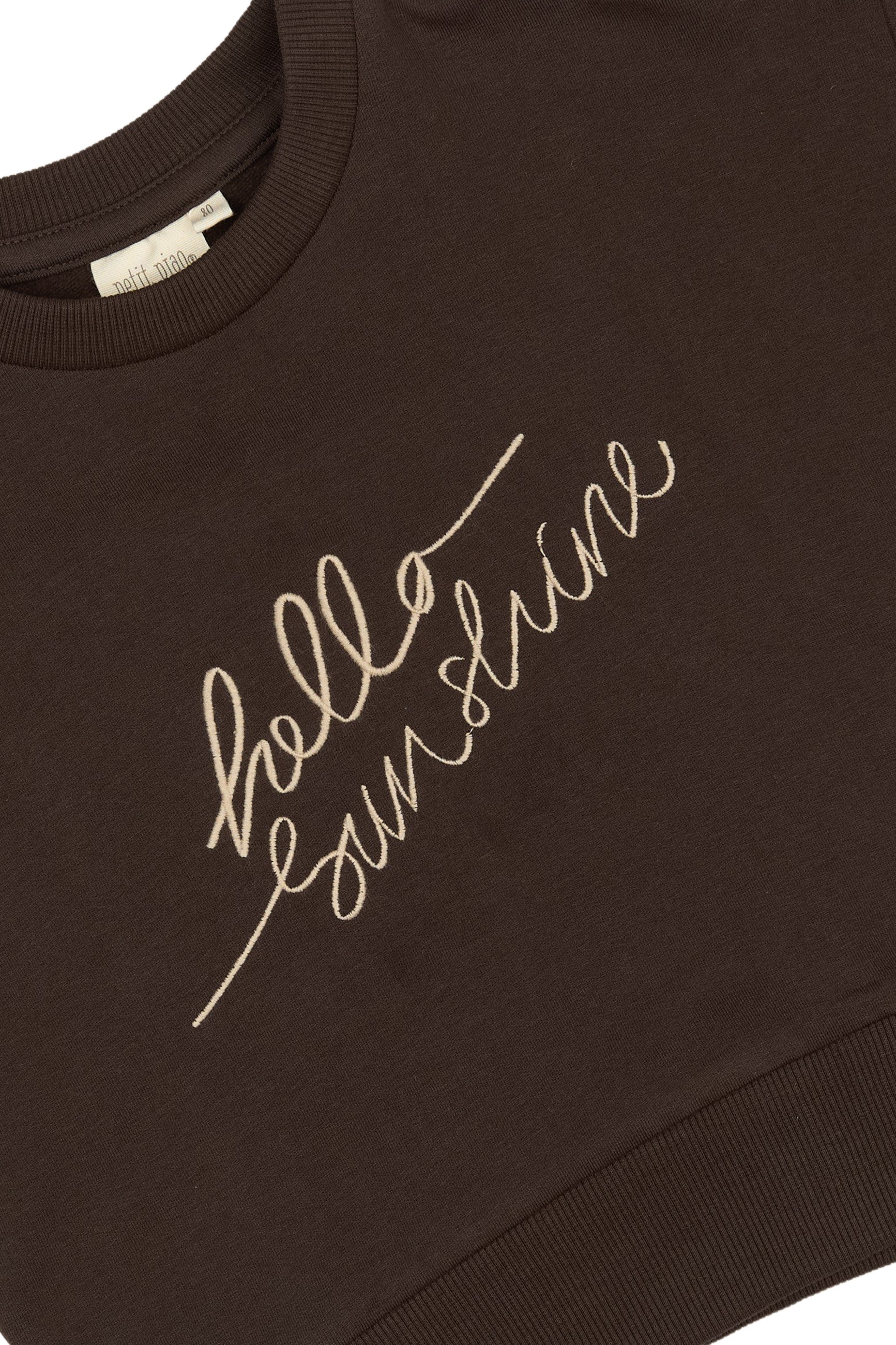 Petit Piao Hello sunshine sweater bruin