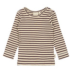 Petit Piao t-shirt gestreept donkerrood