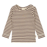 Petit Piao t-shirt gestreept donkerrood