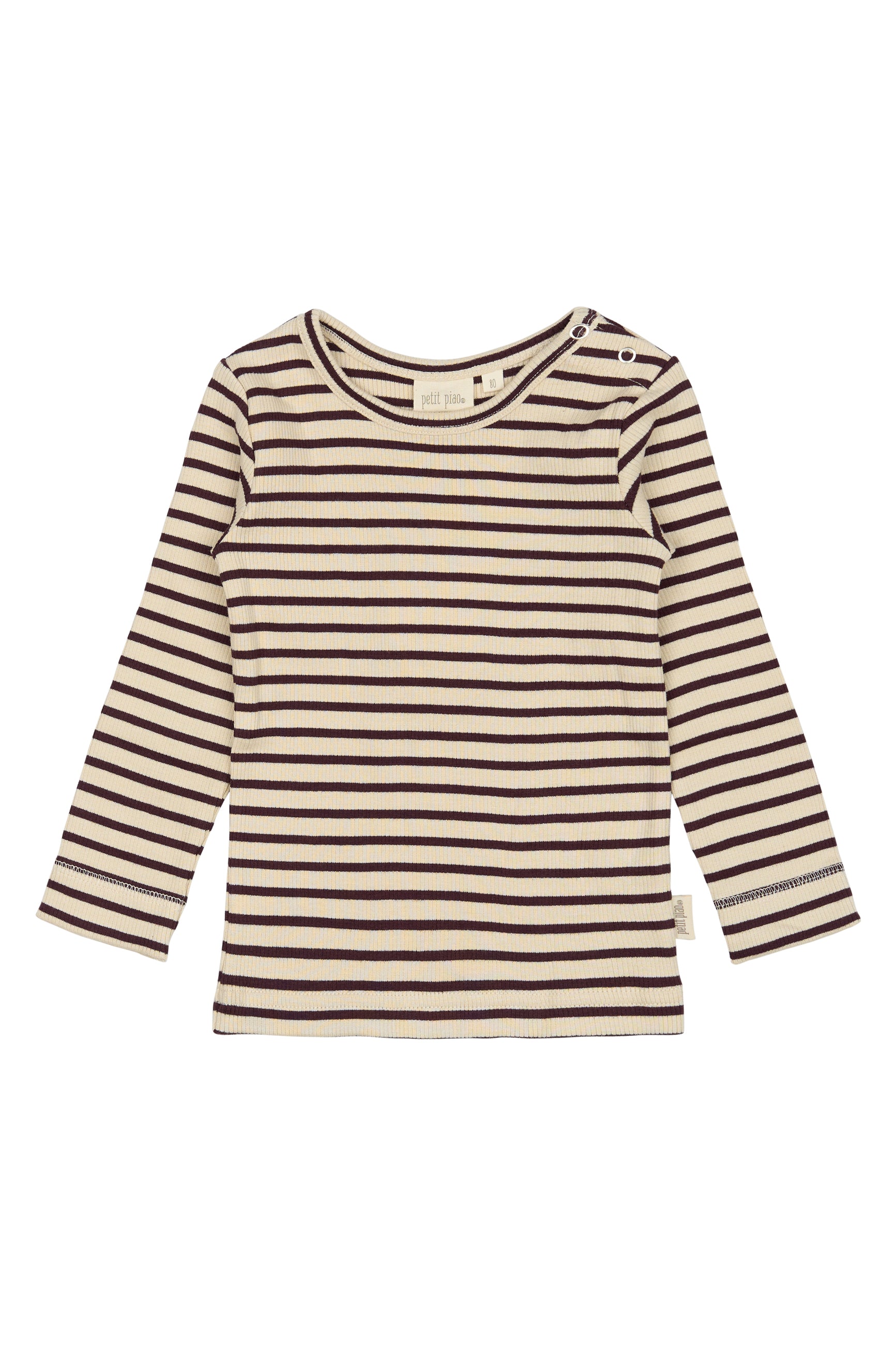 Petit Piao t-shirt gestreept donkerrood