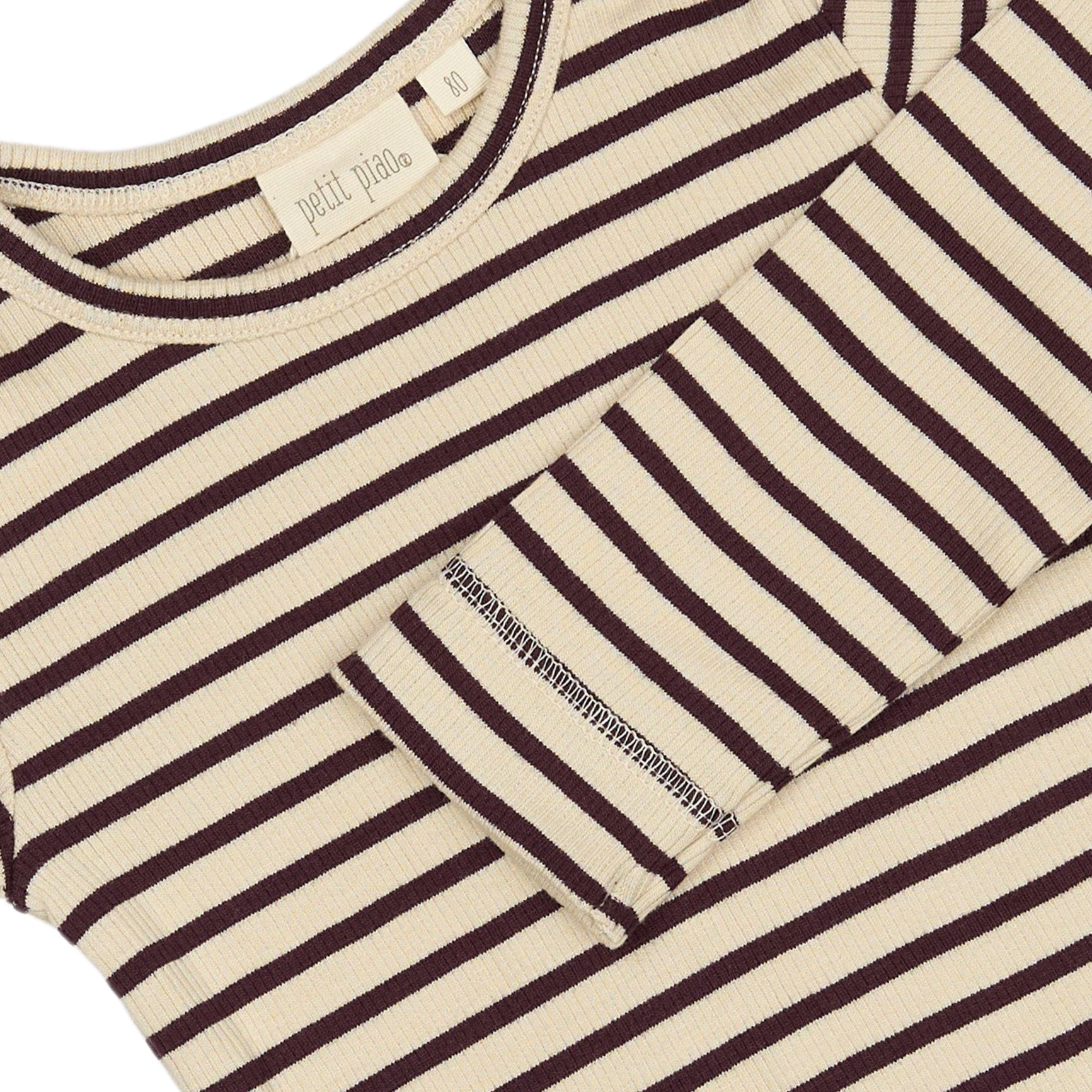 Petit piao t-shirt striped dark grape