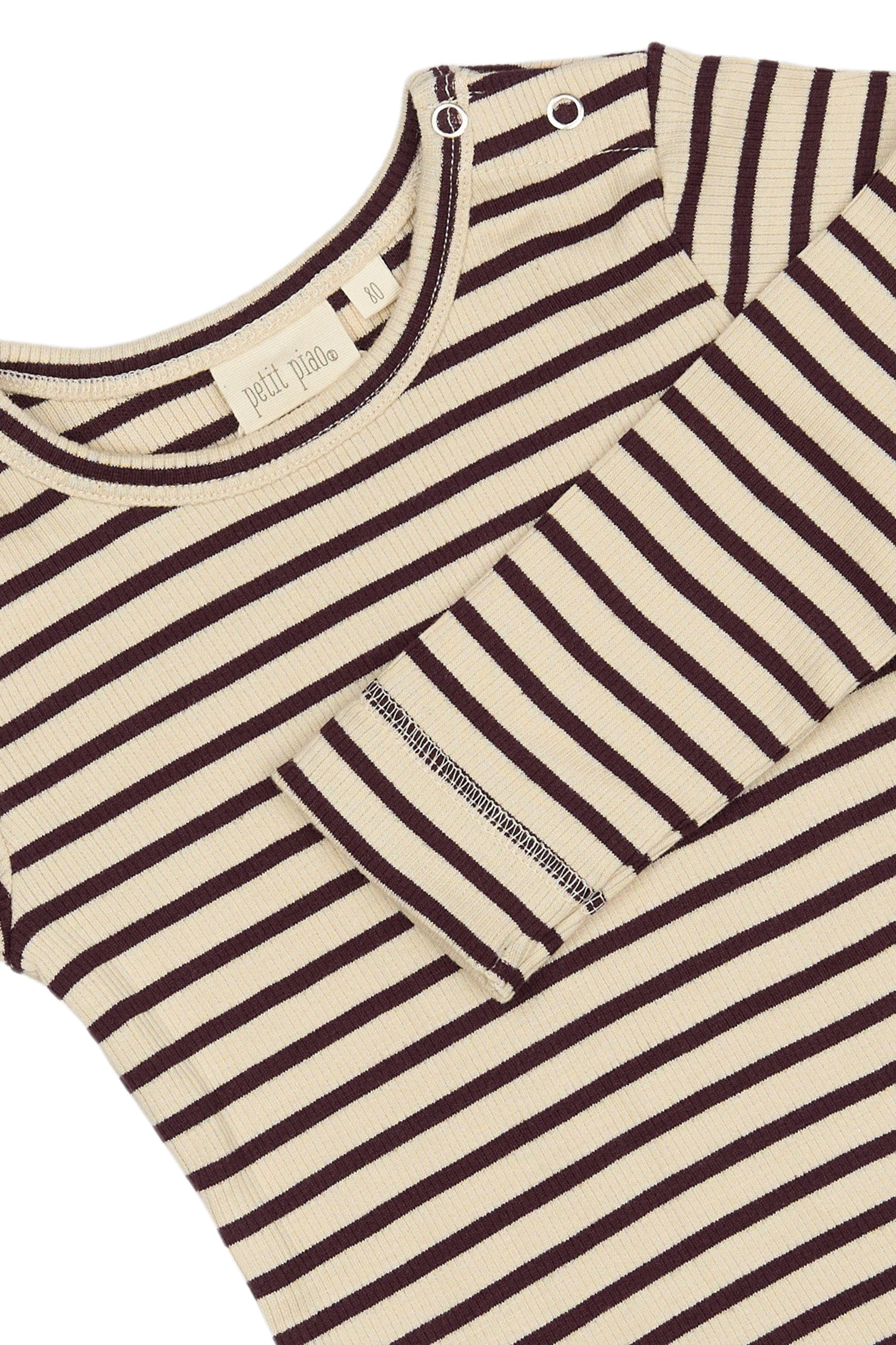 Petit piao t-shirt striped dark grape