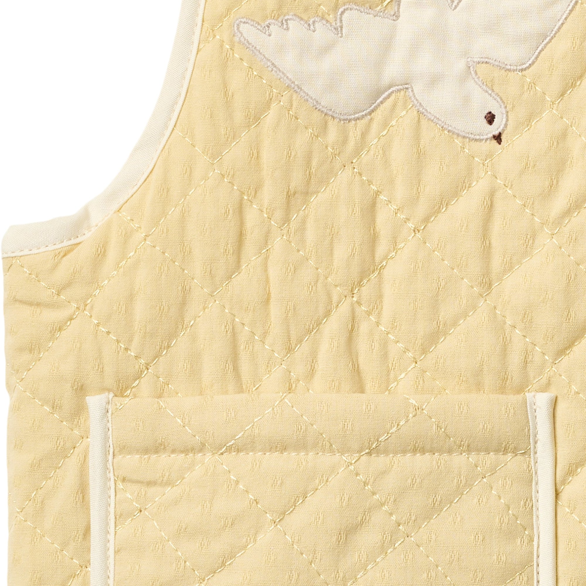copenhagen colors quilted vest pale yellow bird