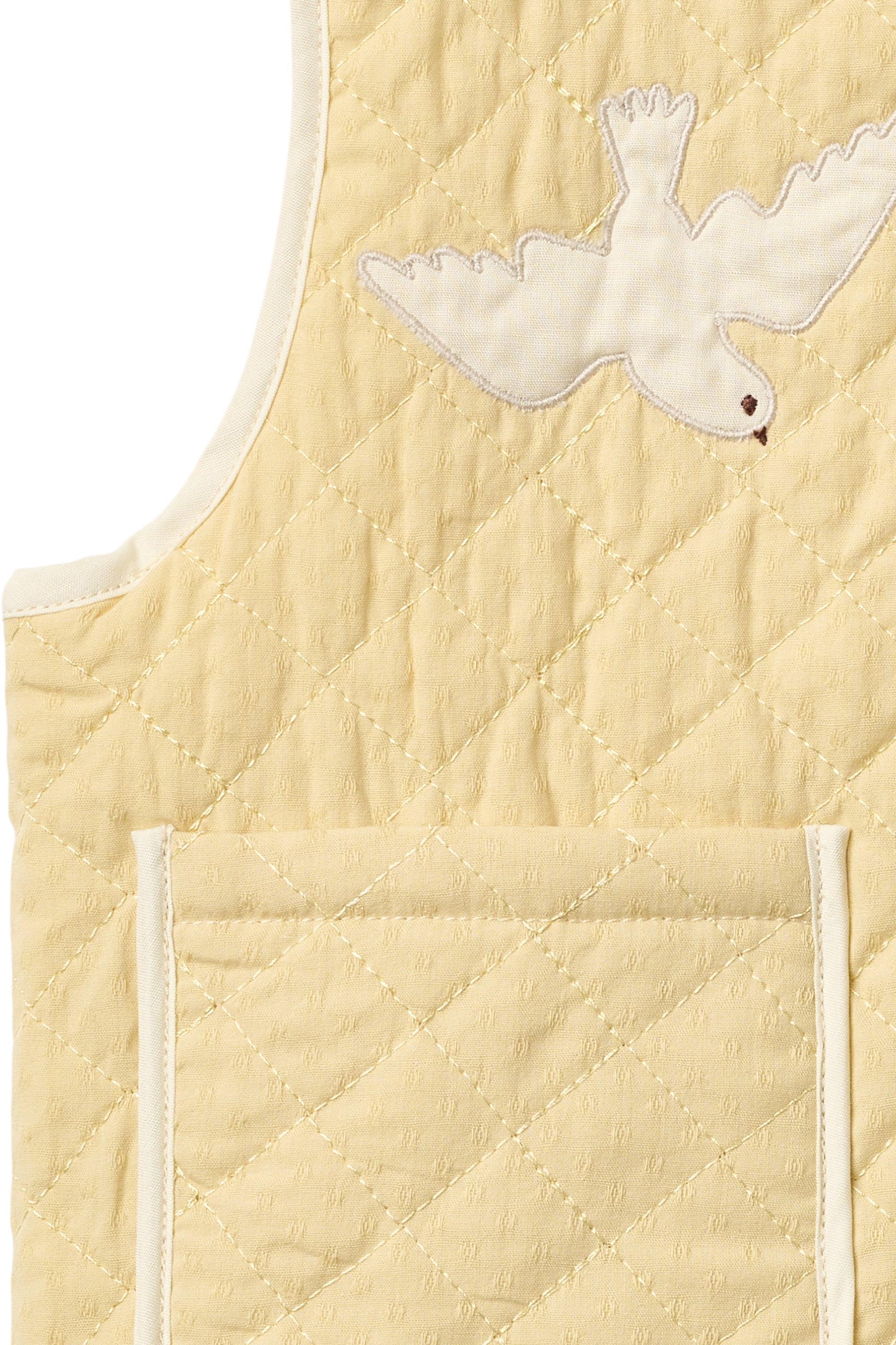copenhagen colors quilted vest pale yellow bird