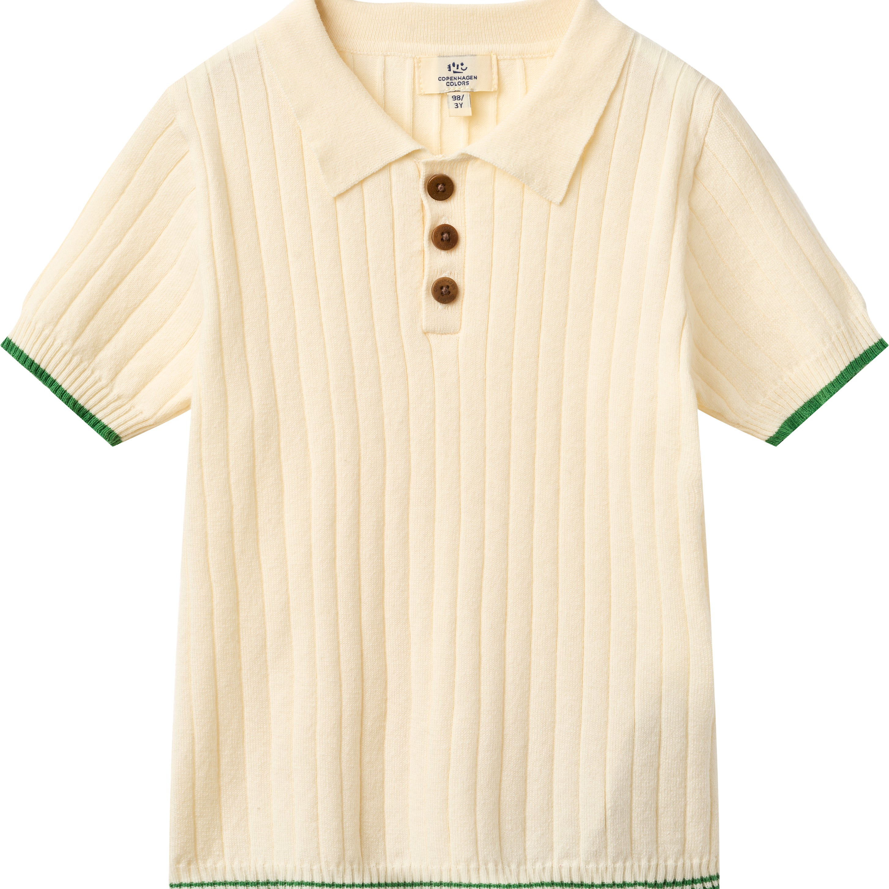 copenhagen colors rib knitted polo beige