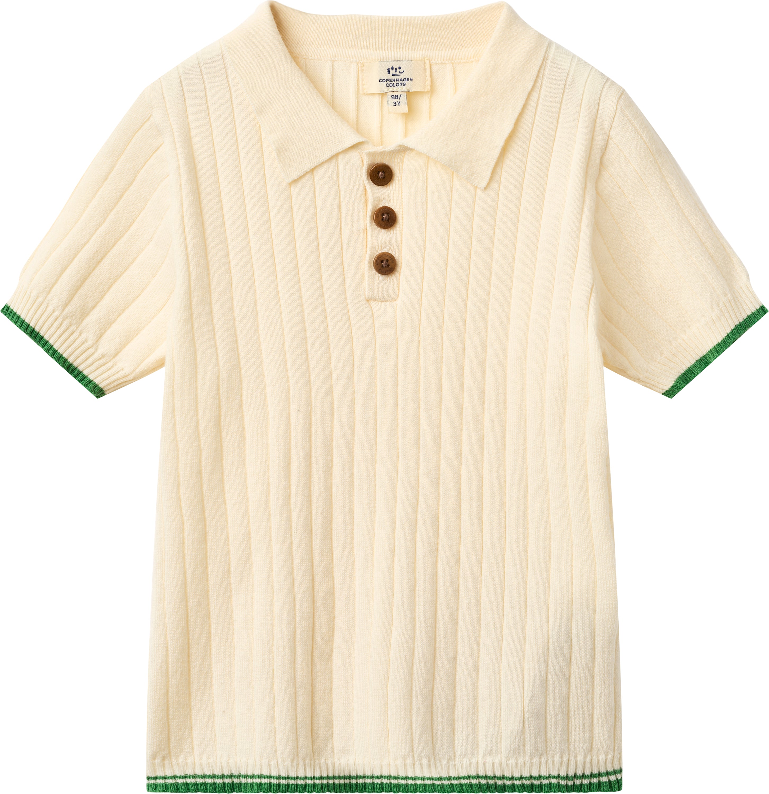 copenhagen colors rib knitted polo beige