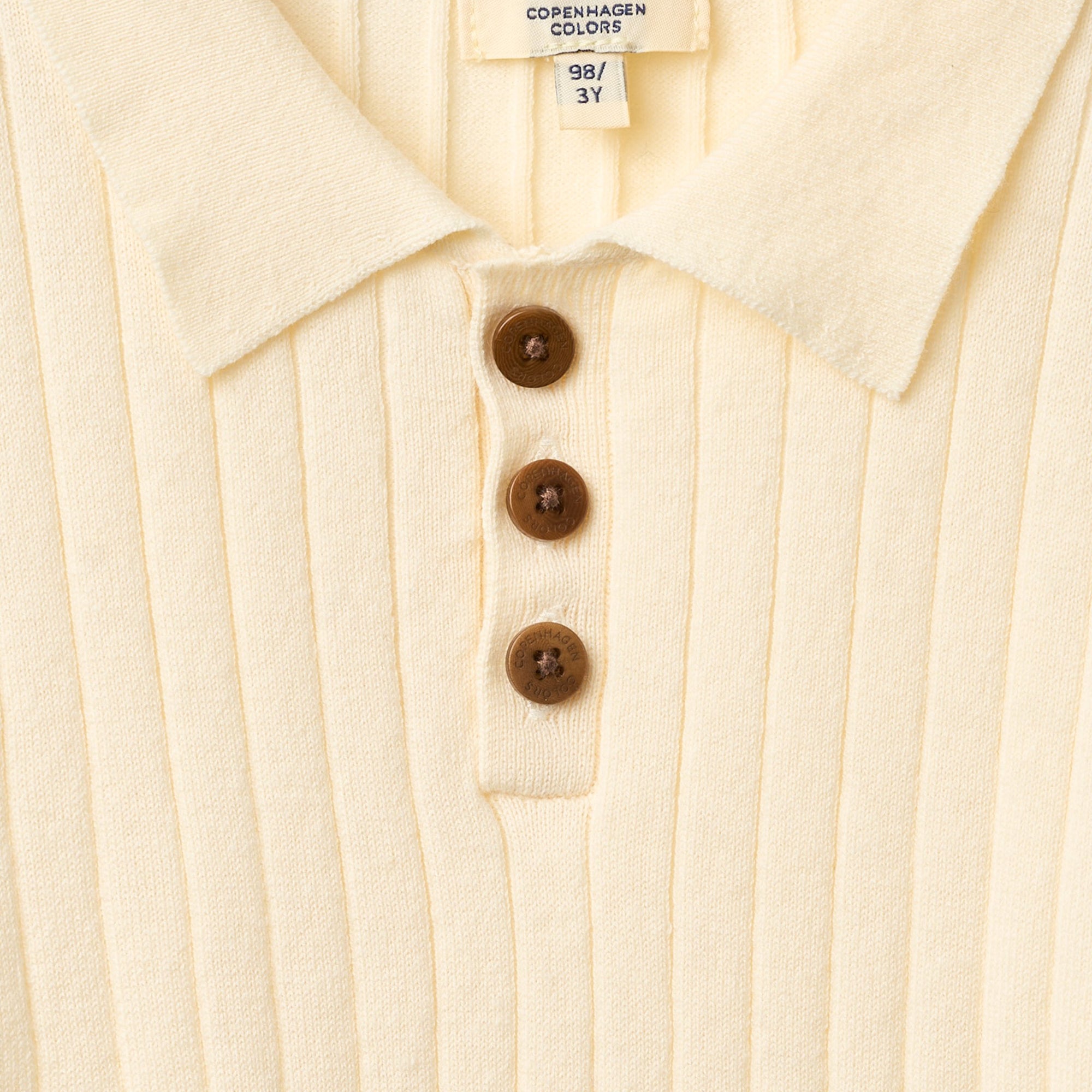 copenhagen colors rib gebreide polo beige