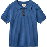 copenhagen colors rib knit polo blauw
