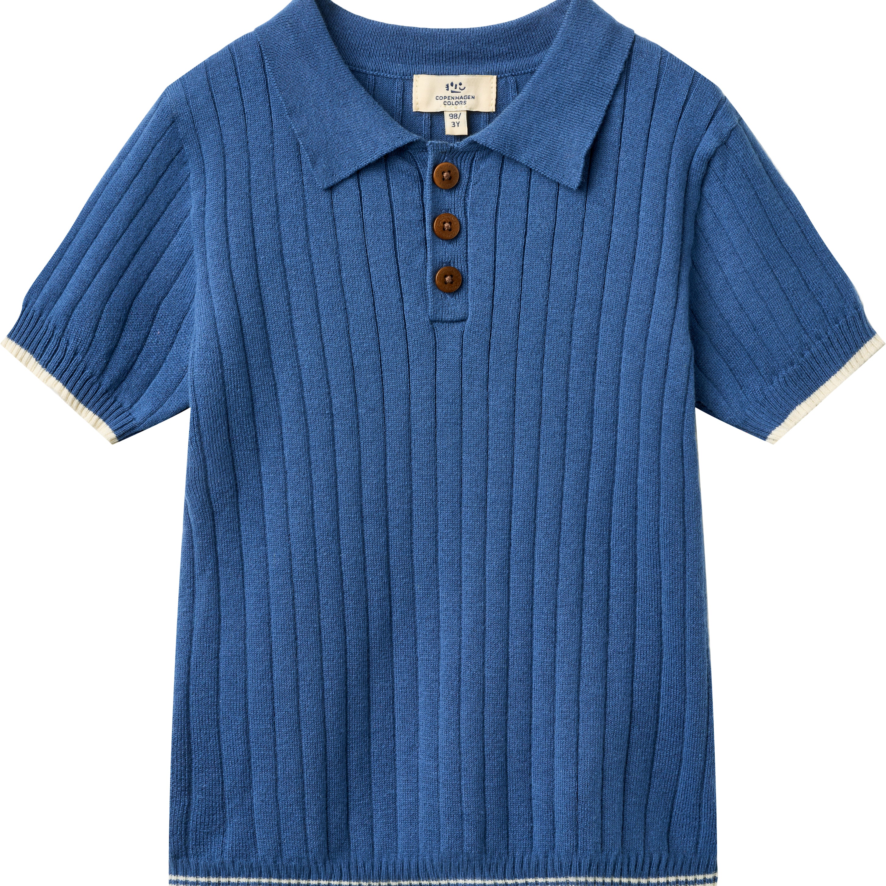 copenhagen colors rib knit polo blauw