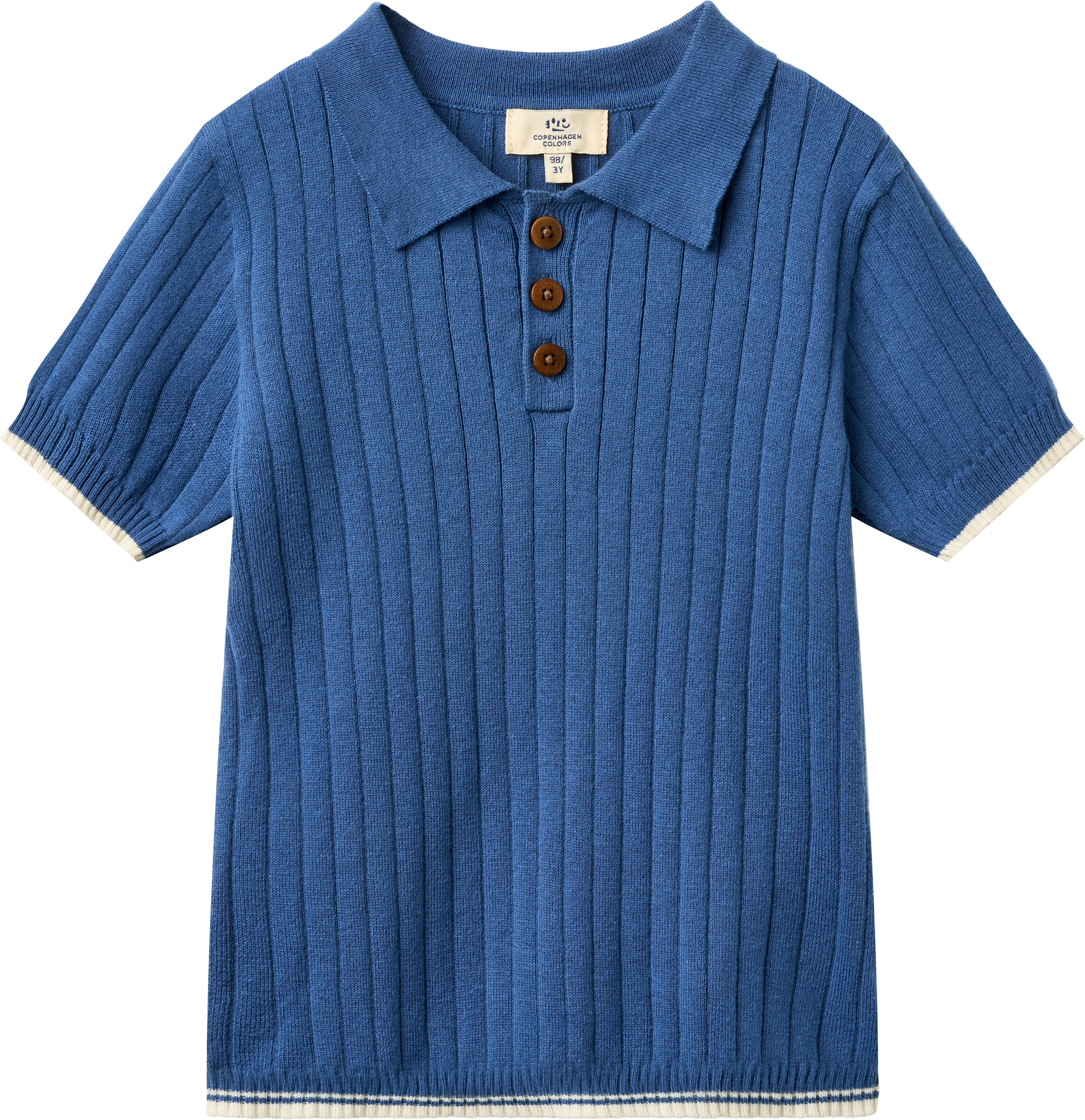 copenhagen colors rib knit polo blauw