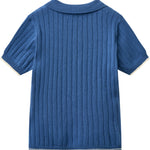 copenhagen colors rib gebreide polo blauw