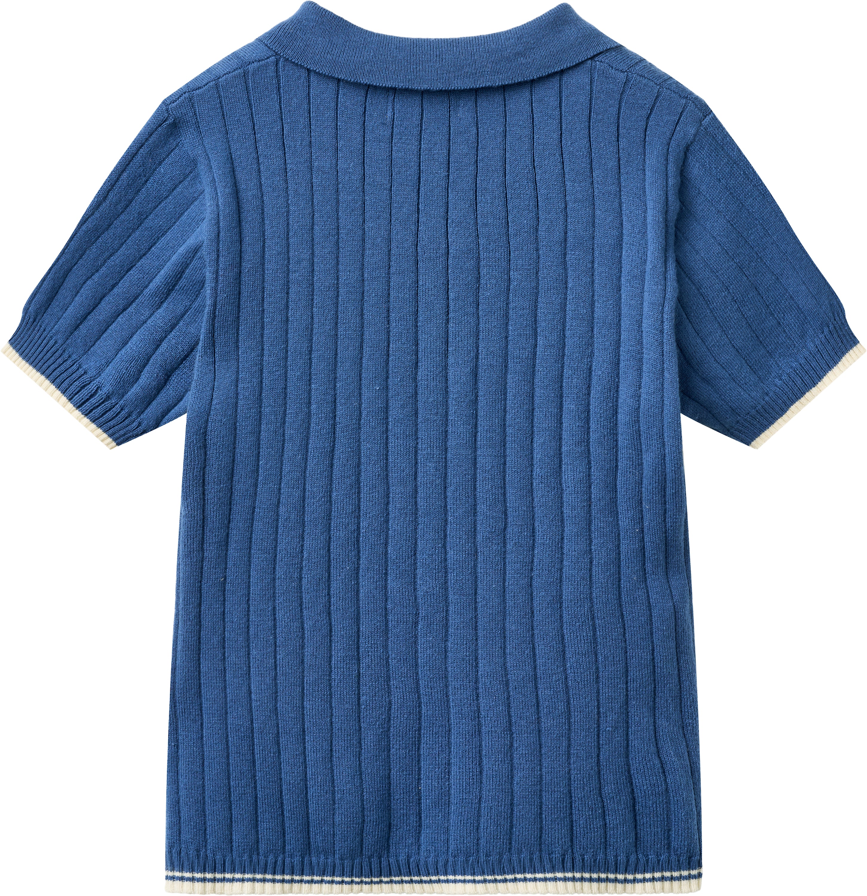 copenhagen colors rib gebreide polo blauw