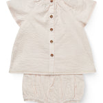 copenhagen colors roze gestreepte babyset top en broekje 