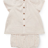 copenhagen colors roze gestreepte babyset top en broekje 