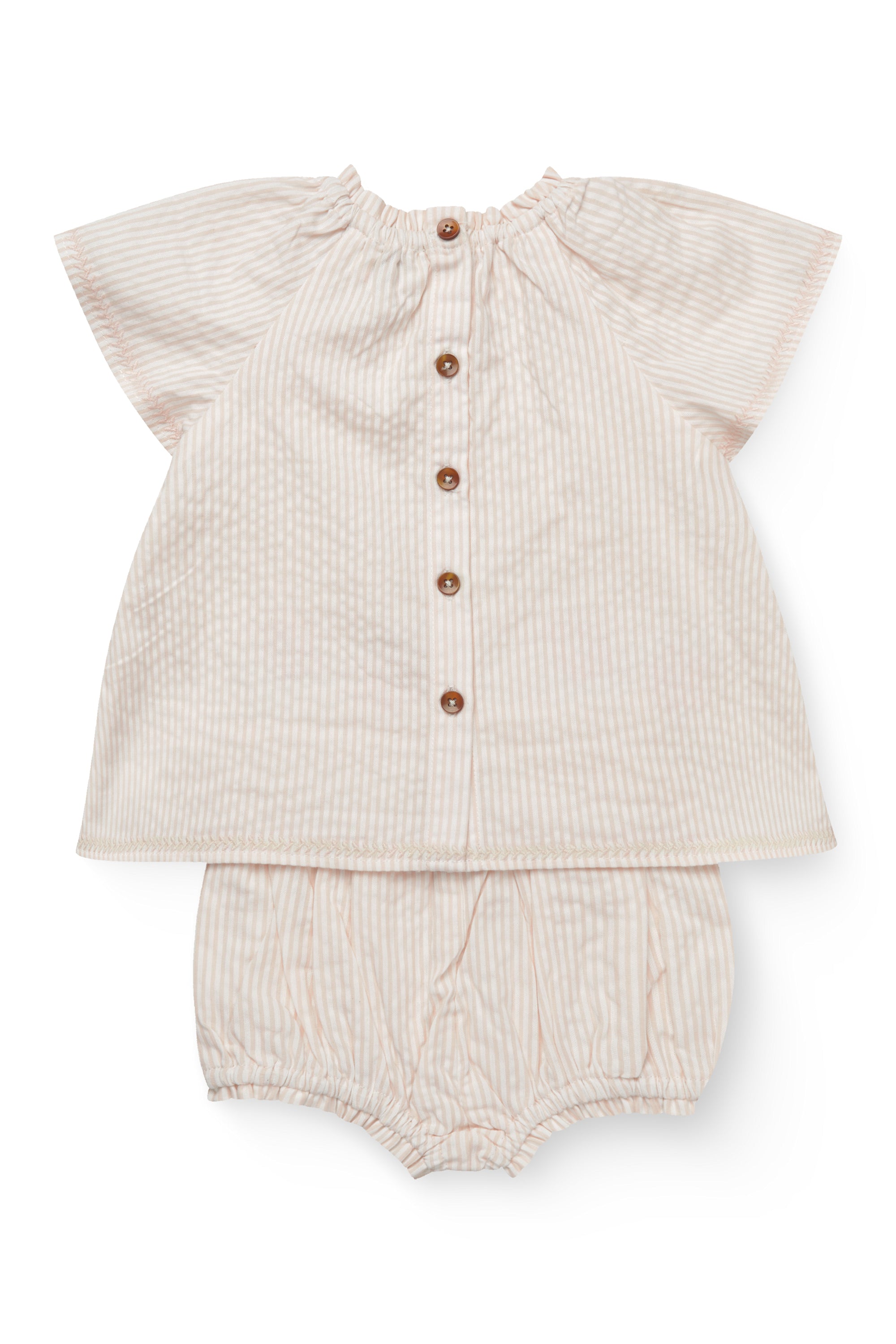 copenhagen colors roze gestreepte babyset top en broekje 