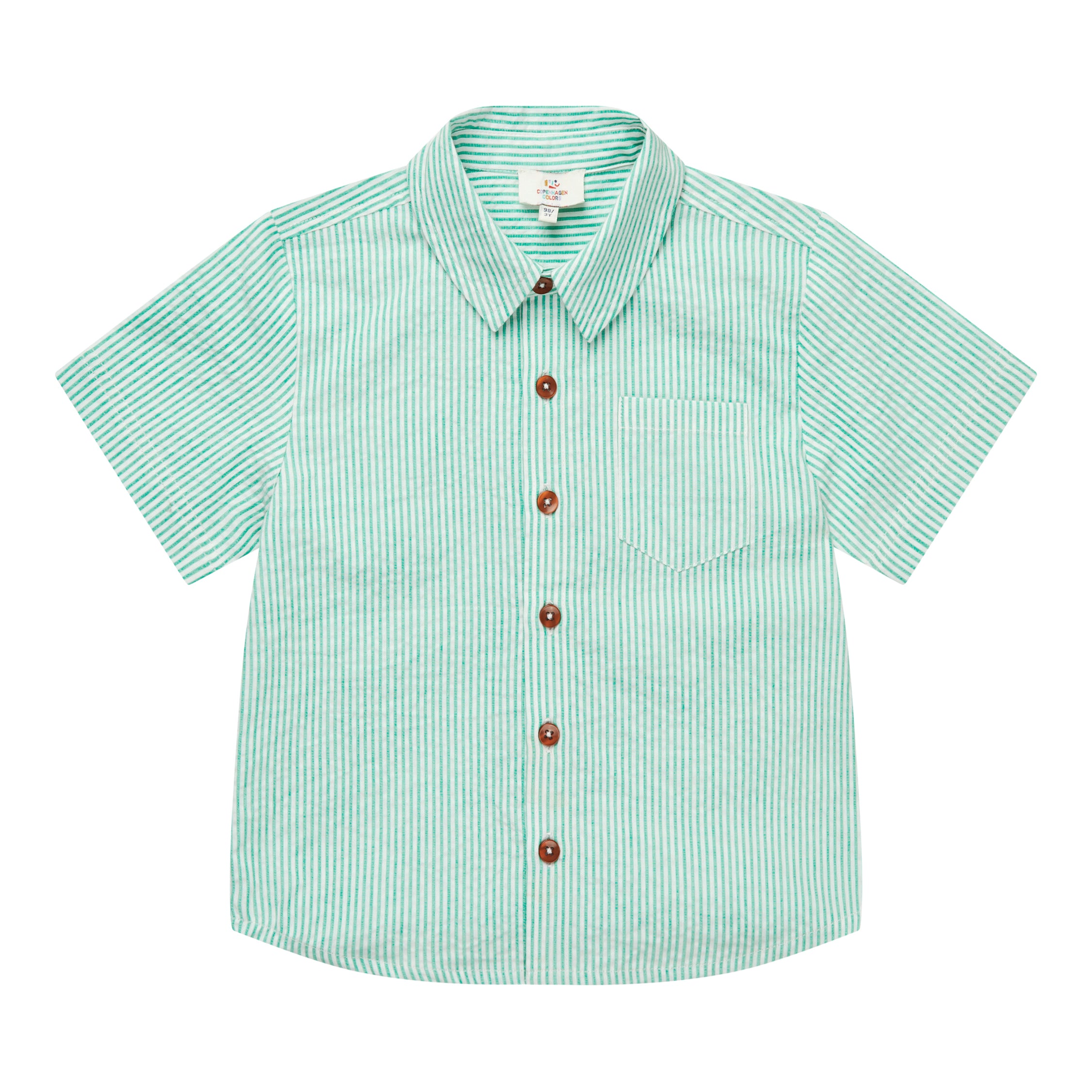 copenhagen colors seersucker short sleeve shirt green