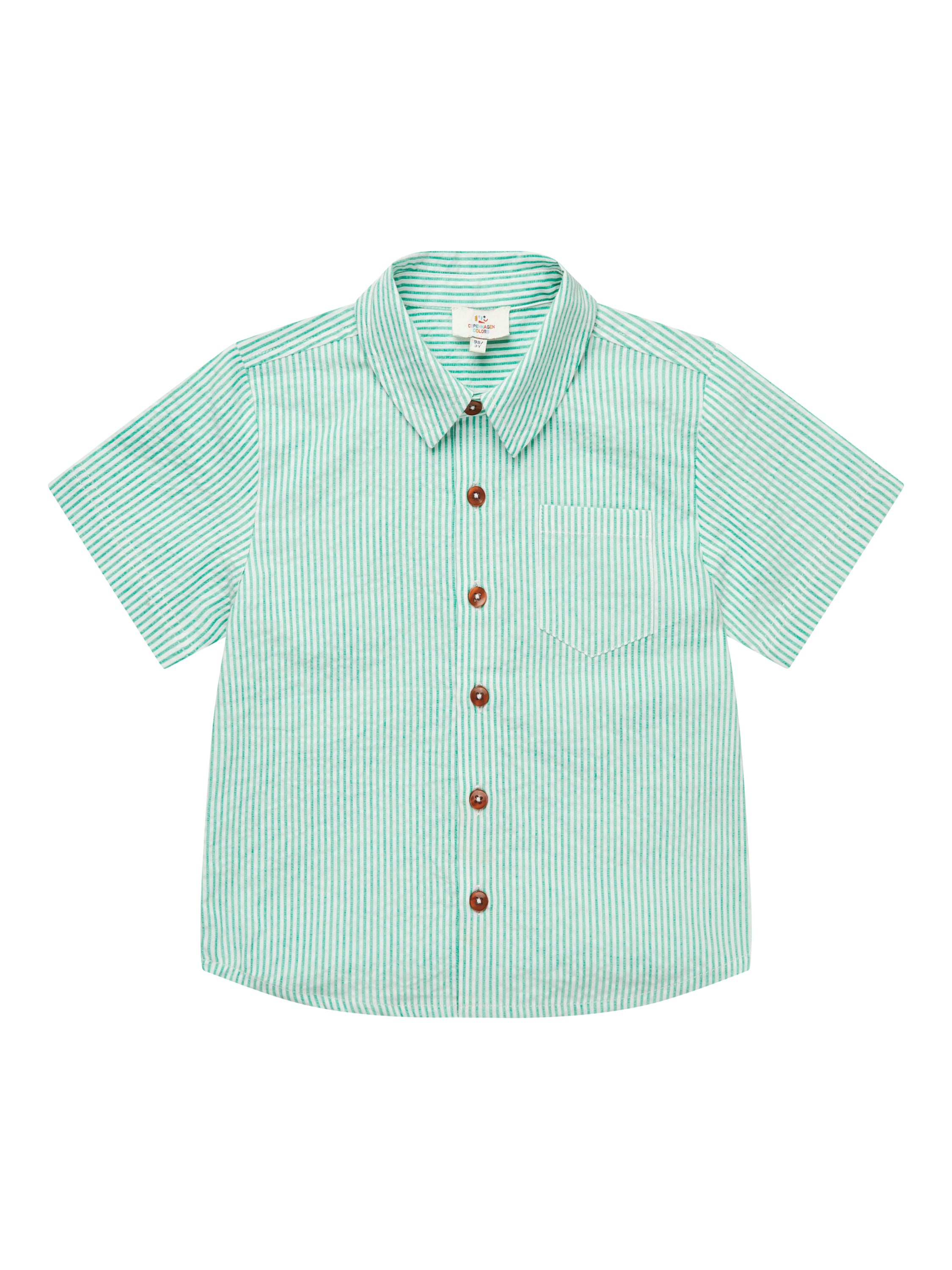 copenhagen colors seersucker short sleeve shirt green