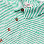 copenhagen colors blouse korte mouwen groen gestreept