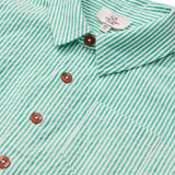 copenhagen colors blouse korte mouwen groen gestreept