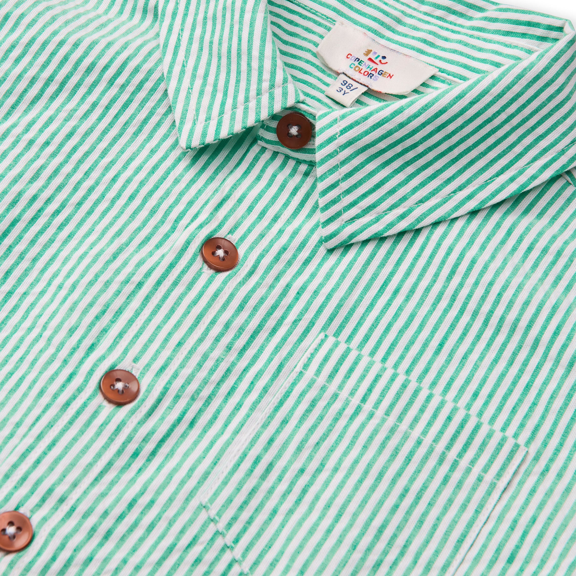 copenhagen colors blouse korte mouwen groen gestreept