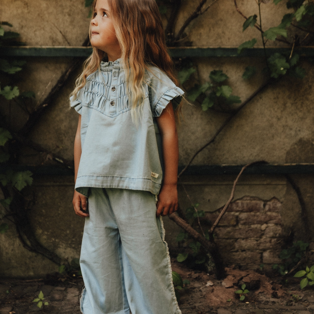 baje studio Loja flared broek meisjes ruffles