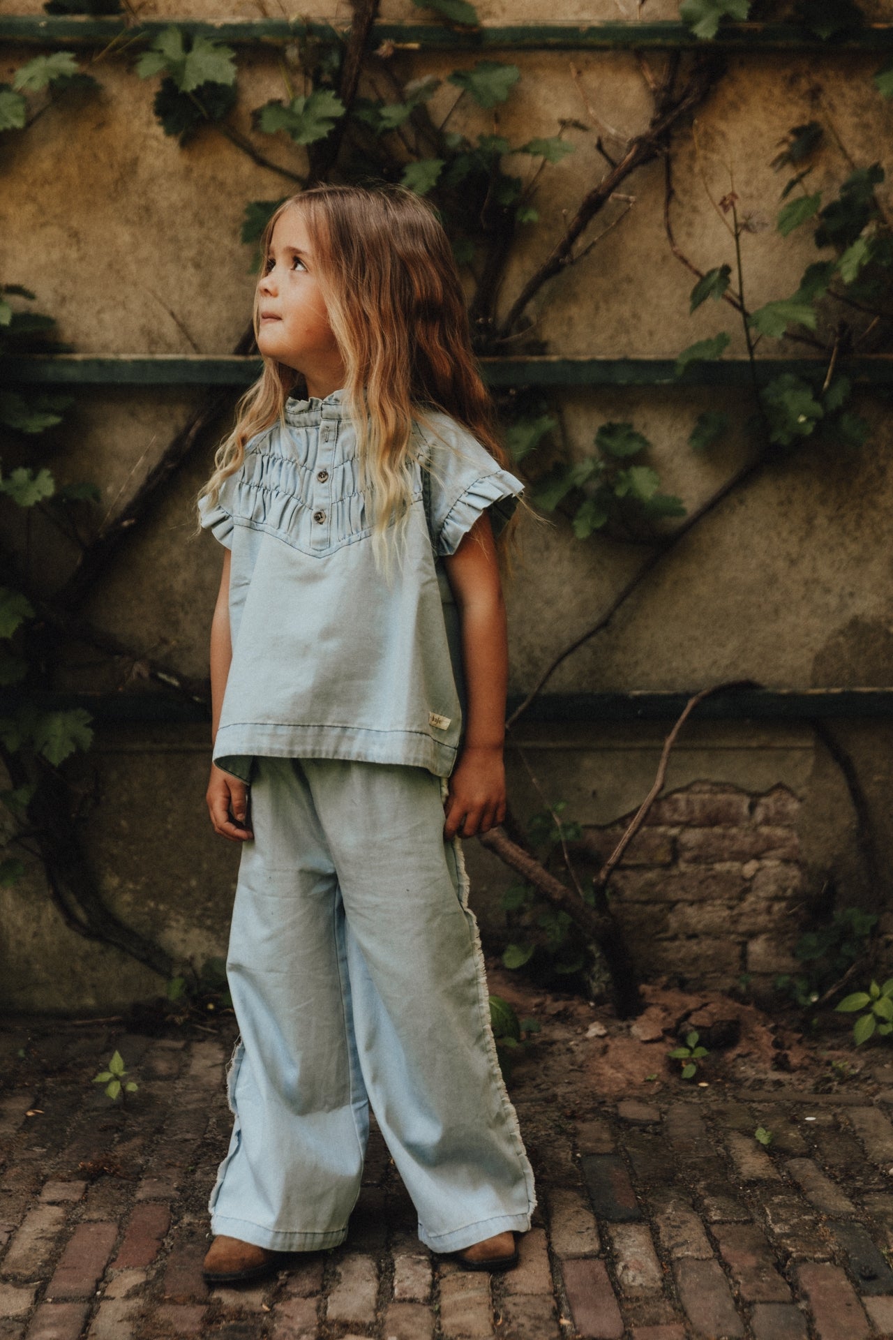 baje studio Loja flared broek meisjes ruffles