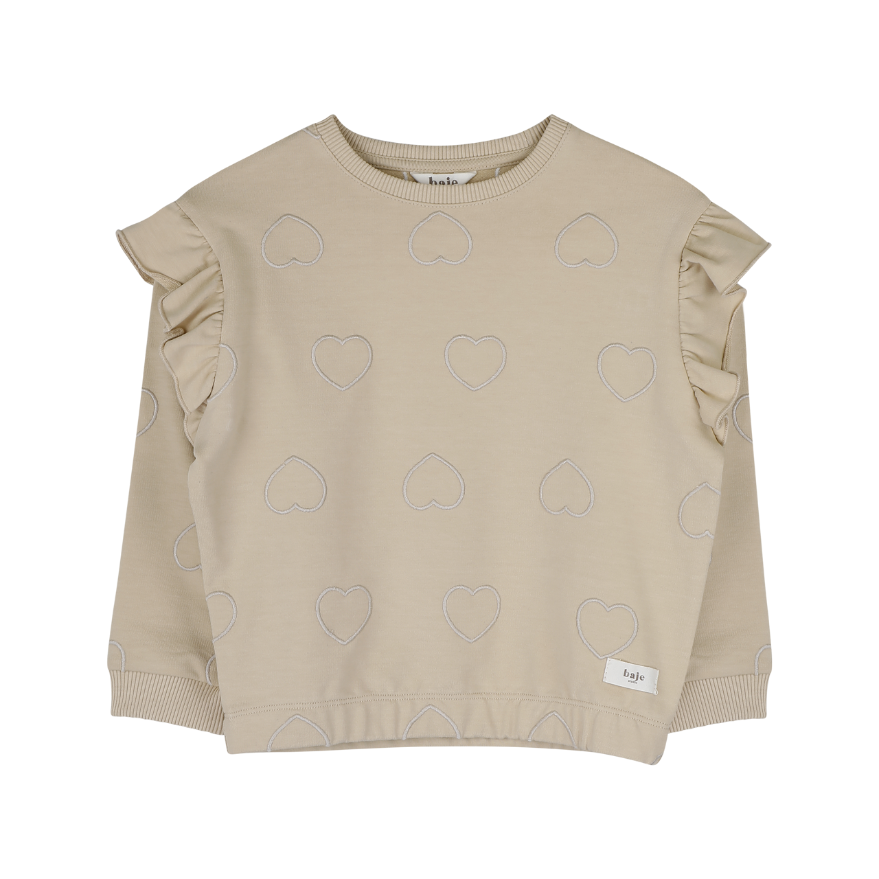 baje studio Vitoria hartjes trui beige meisjes