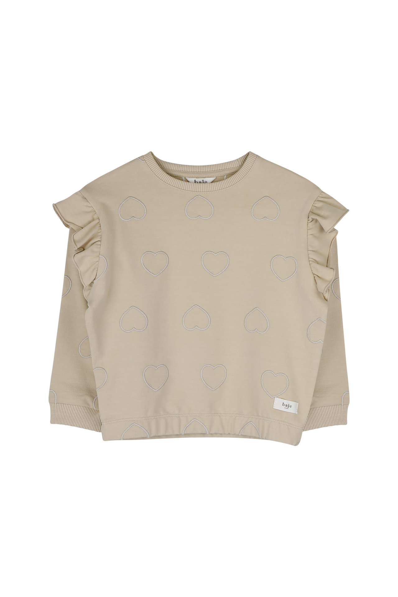 baje studio Vitoria hartjes trui beige meisjes