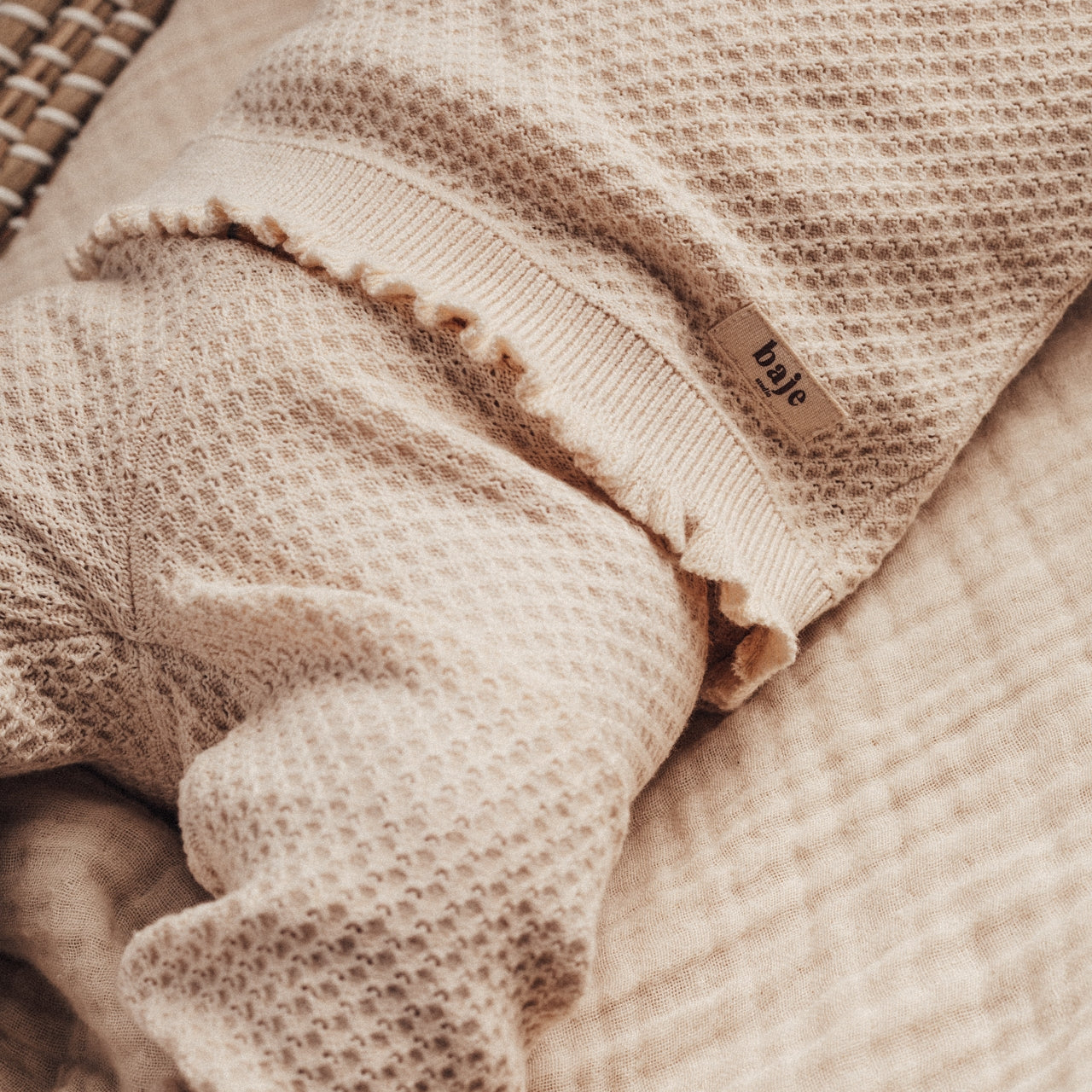 baje studio gebreide izaia broek beige meisjes