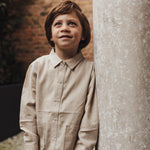 baje studio linnen blouse beige jongens