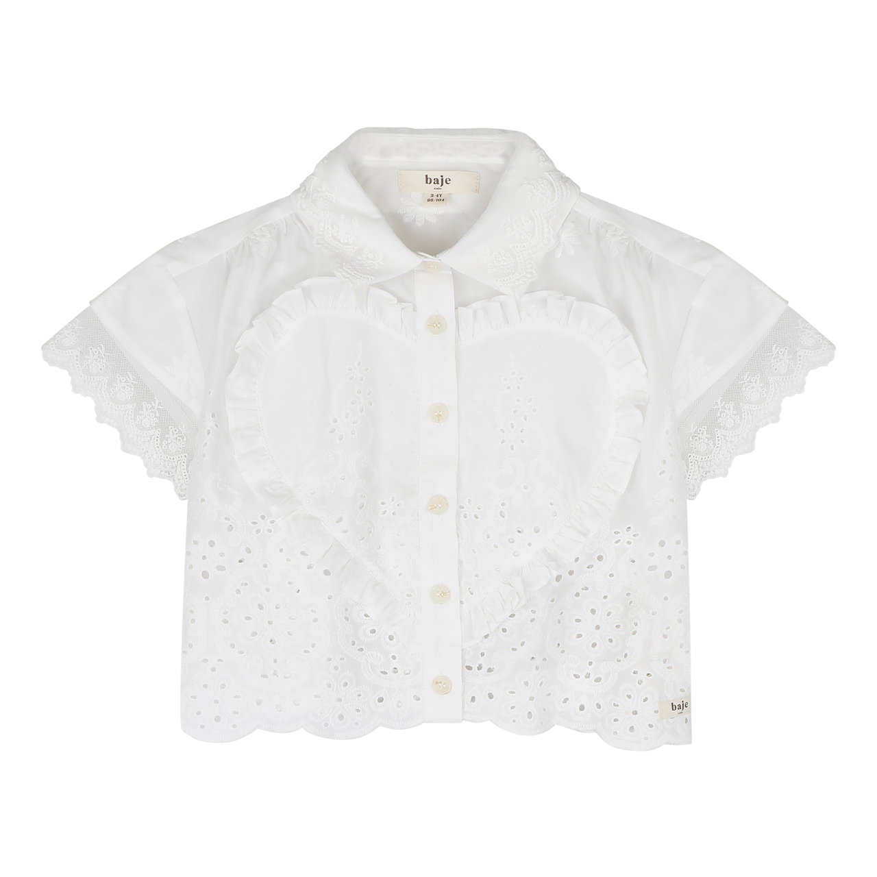 baje studio louni blouse ruffles en kant wit