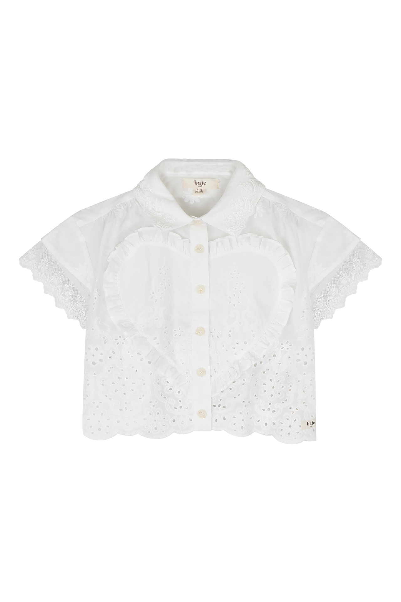 baje studio louni blouse ruffles en kant wit