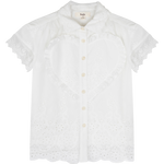 baje studio lous jurk wit met ruffles