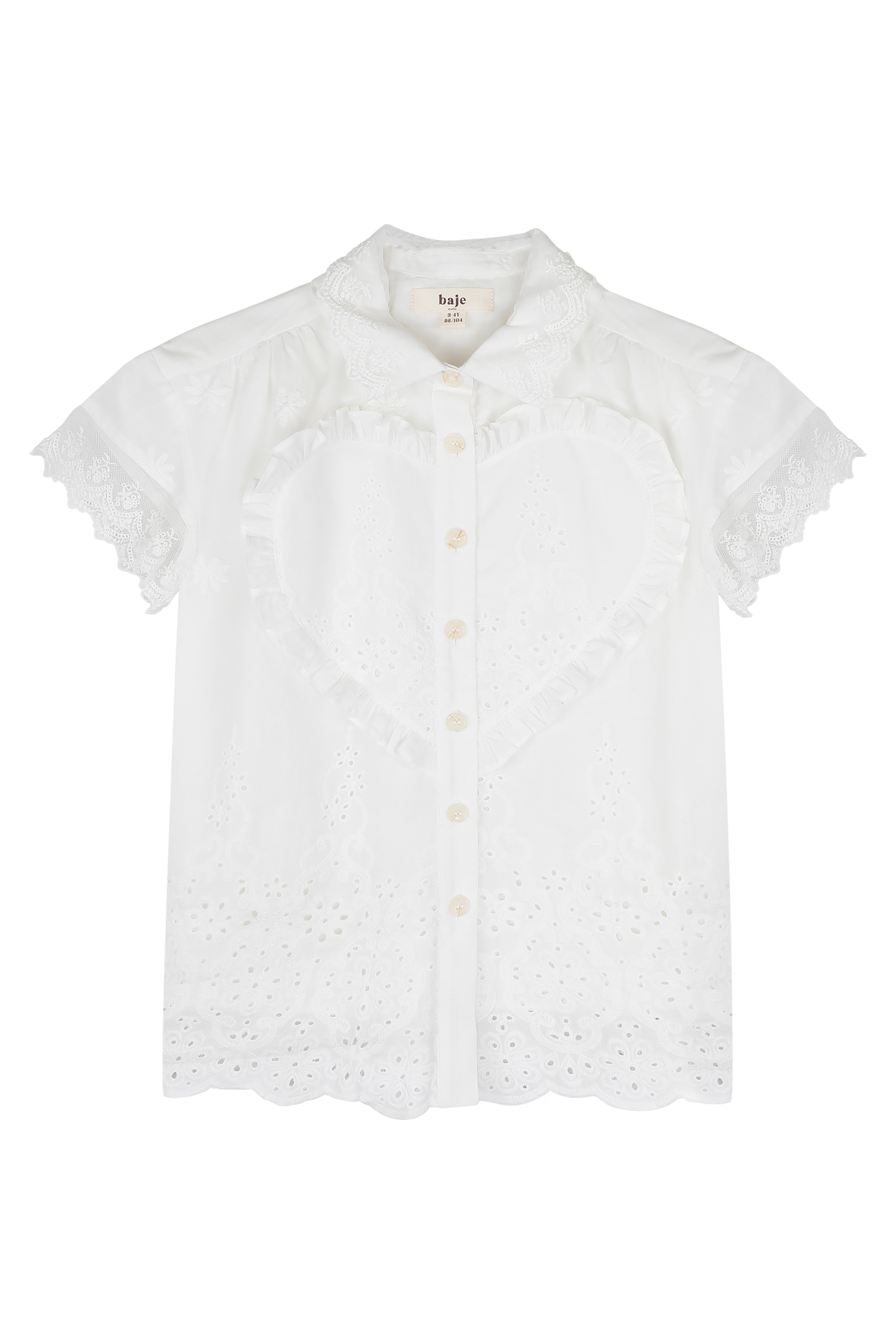 baje studio lous jurk wit met ruffles