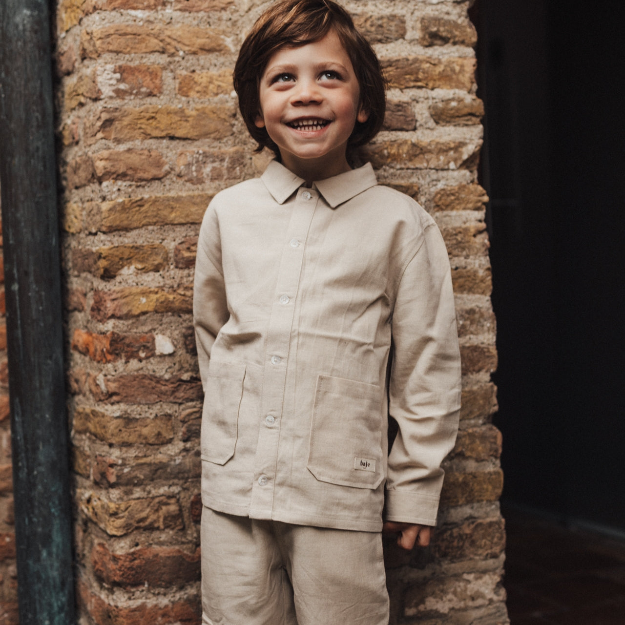 baje studio mace linnen blouse beige jongens