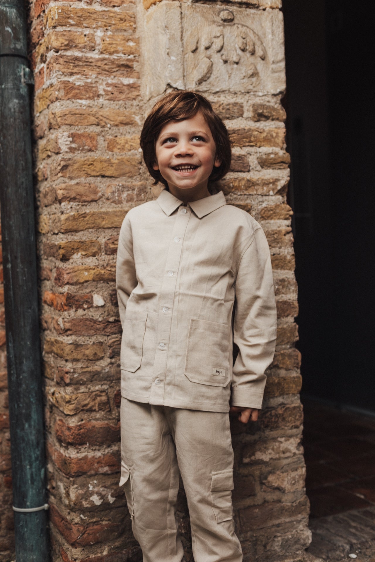 baje studio mace linnen blouse beige jongens