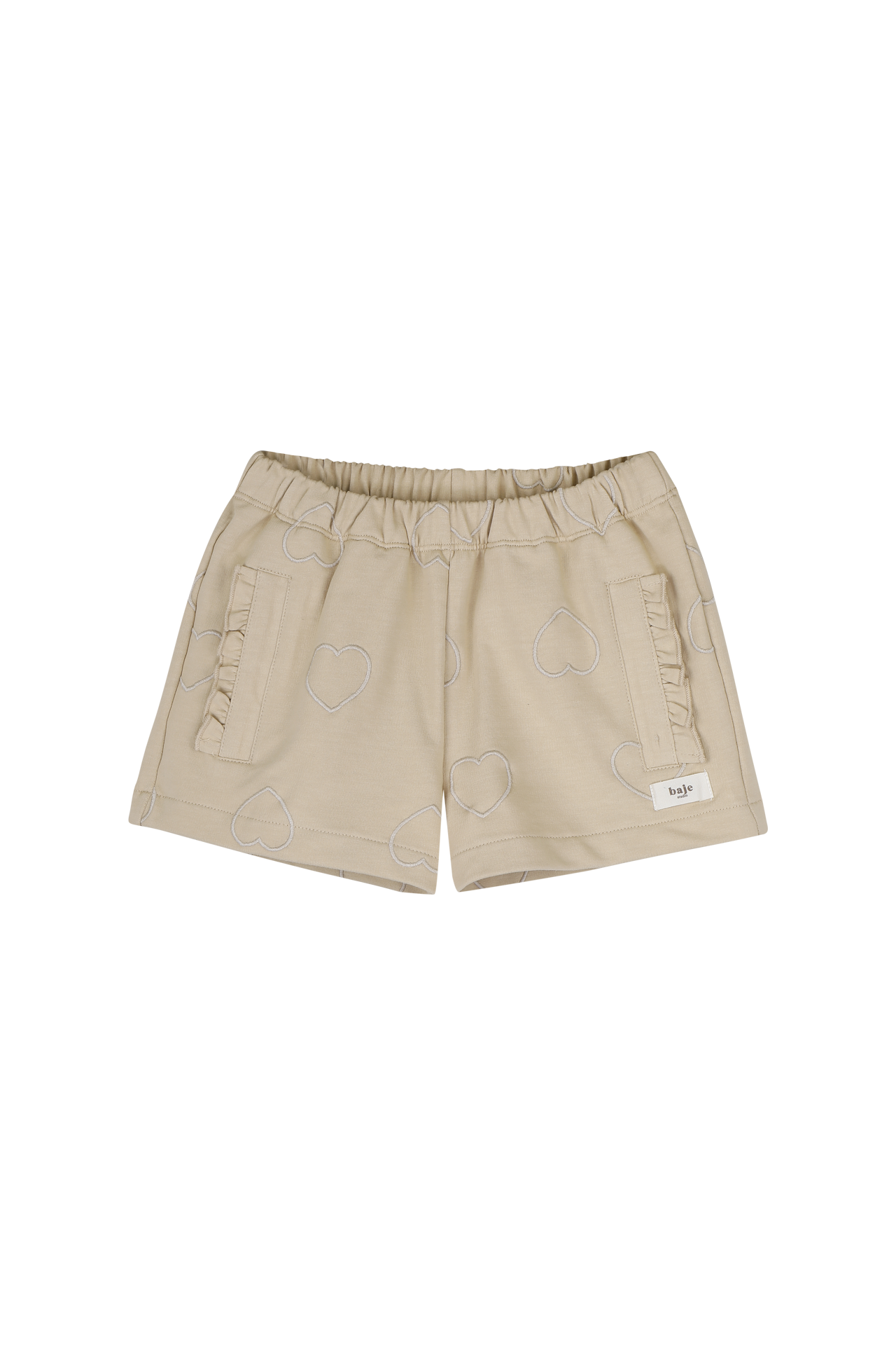 baje studio vay short hartjesprint meisjes beige 